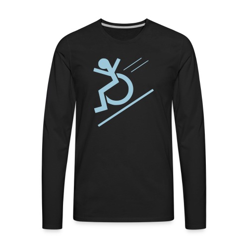 Free fall in wheelchair, wheelchair from a hill - Men's Premium Long Sleeve T-Shirt