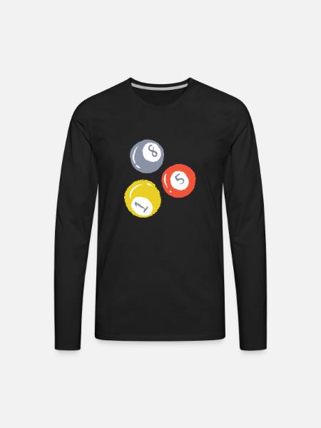 3 Billiards Ball - Men's Premium Long Sleeve T-Shirt - black