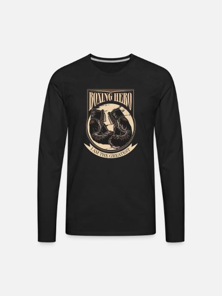 Boxing Hero - i am the greatest - Men's Premium Long Sleeve T-Shirt - black