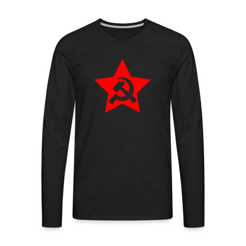 red and white star hammer and sickle - Men's Premium Long Sleeve T-Shirt