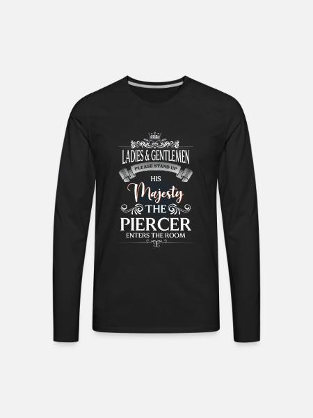 Piercing Body Jewelry Ring - Men's Premium Long Sleeve T-Shirt - black