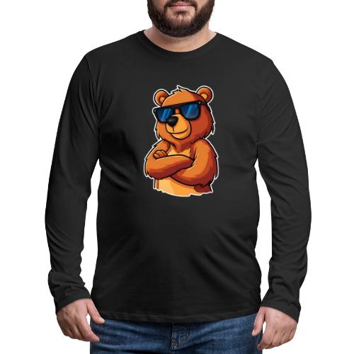 Cool Bear Sunglasses Cartoon Design - Men's Premium Long Sleeve T-Shirt