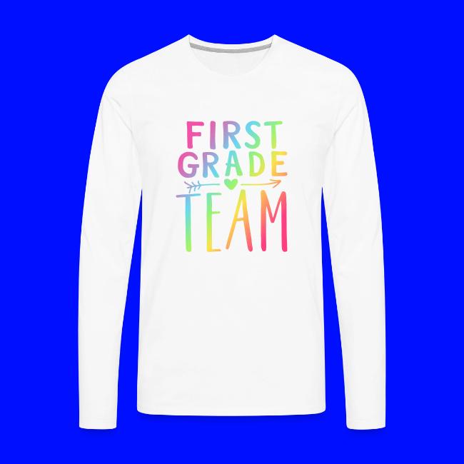 First Grade Team Neon Rainbow Teacher T-Shirts