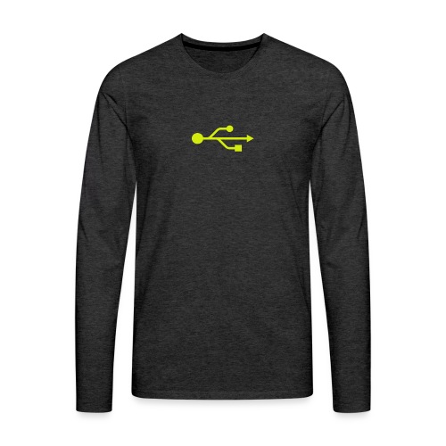 Yellow USB Logo Mid - Men's Premium Long Sleeve T-Shirt