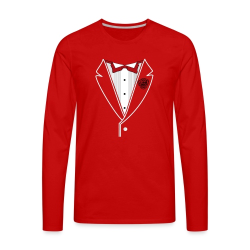 Tuxedo with Red bow tie - Men's Premium Long Sleeve T-Shirt
