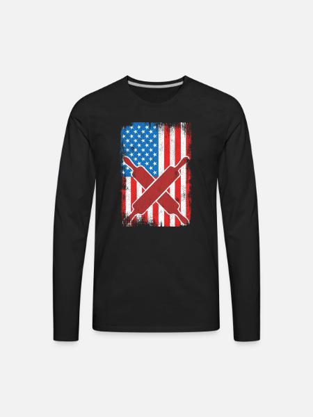 Baking USA Flag - Men's Premium Long Sleeve T-Shirt - black