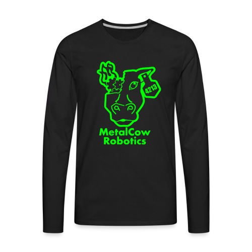 MetalCowLogo GreenOutline - Men's Premium Long Sleeve T-Shirt