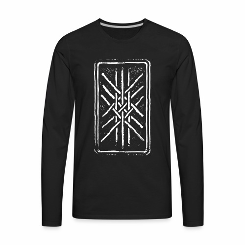 Web of Wyrd grid Skulds Web Net Bindrune symbol - Men's Premium Long Sleeve T-Shirt