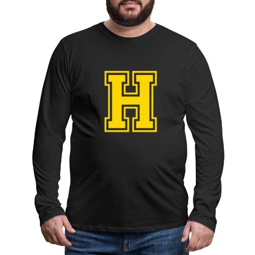 Letter H – Capital Athletic Alphabet Monogram - Men's Premium Long Sleeve T-Shirt