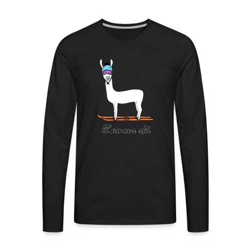 Skiin' llama - Men's Premium Long Sleeve T-Shirt