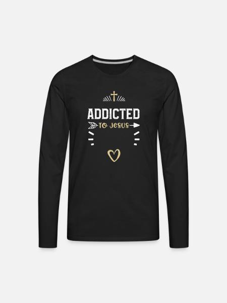 Addicted To Jesus - Jesus - Men's Premium Long Sleeve T-Shirt - black