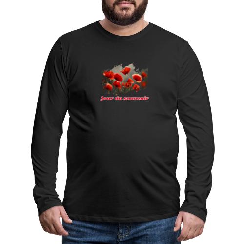 Remembrance Day with Poppies - Men's Premium Long Sleeve T-Shirt