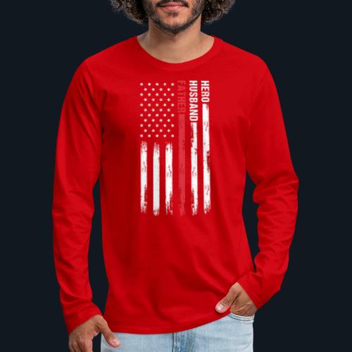 American Best Dad Hero Husband Father - Men's Premium Long Sleeve T-Shirt