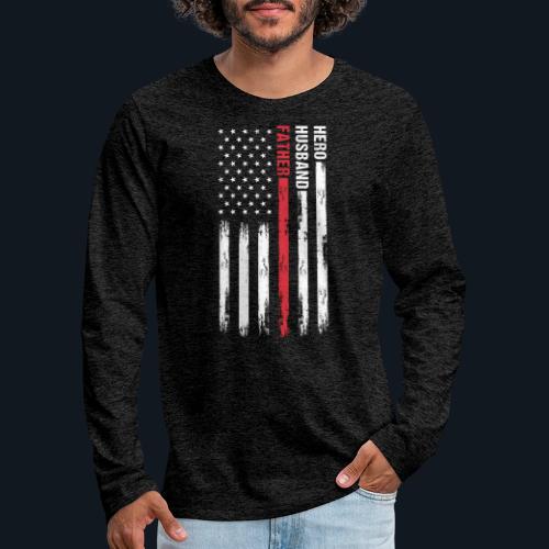 American Best Dad Hero Husband Father - Men's Premium Long Sleeve T-Shirt