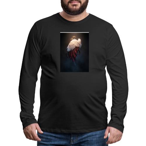Angel vs Demon Wings Dark Aesthetic Gothic T-Shirt - Men's Premium Long Sleeve T-Shirt