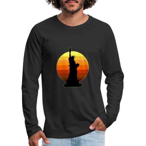 USA: Golden Horizon Liberty - Men's Premium Long Sleeve T-Shirt