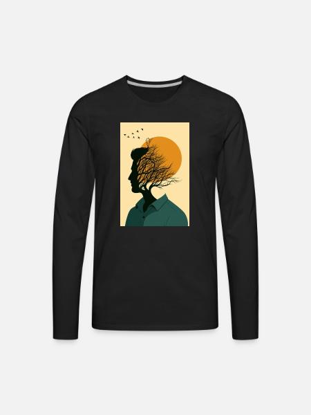 Sunlit Mindscape Silhouette - Men's Premium Long Sleeve T-Shirt - black