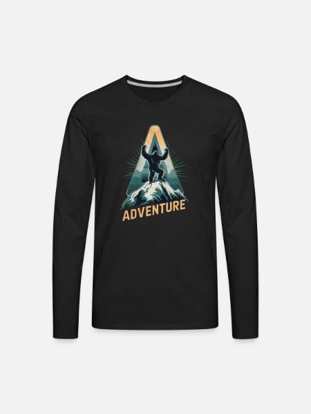 Big Foot ADVENTURE - Men's Premium Long Sleeve T-Shirt - black