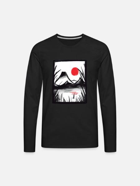 Japanese Landscape - Men's Premium Long Sleeve T-Shirt - black