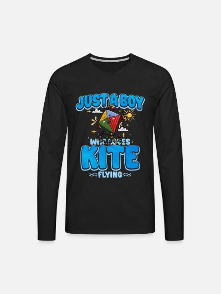 Kite Flying - Men's Premium Long Sleeve T-Shirt - black
