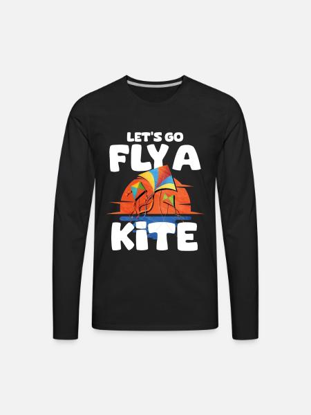 Kite Flying - Men's Premium Long Sleeve T-Shirt - black