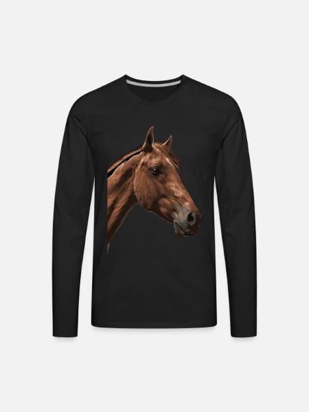 Horse - Men's Premium Long Sleeve T-Shirt - black