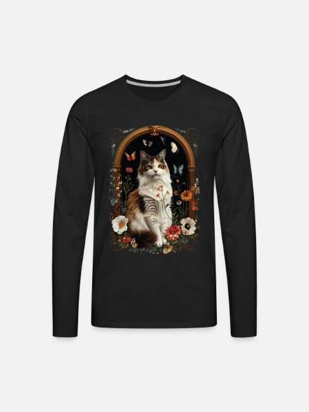Turkish Van Cat - Men's Premium Long Sleeve T-Shirt - black