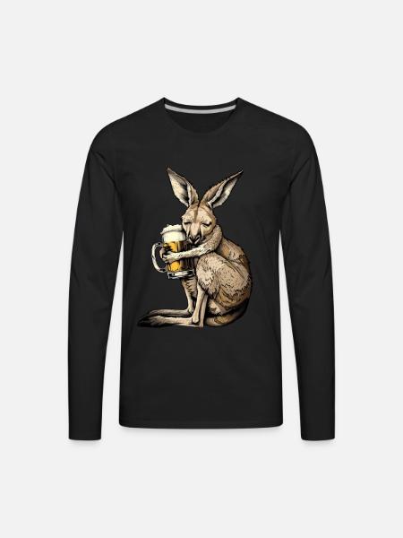 Kangaroo - Men's Premium Long Sleeve T-Shirt - black