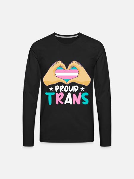 Proud Trans - Men's Premium Long Sleeve T-Shirt - black