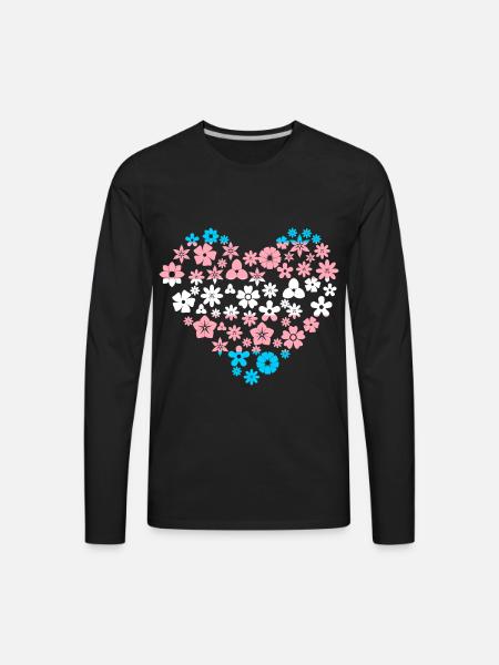 Trans Heart - Men's Premium Long Sleeve T-Shirt - black