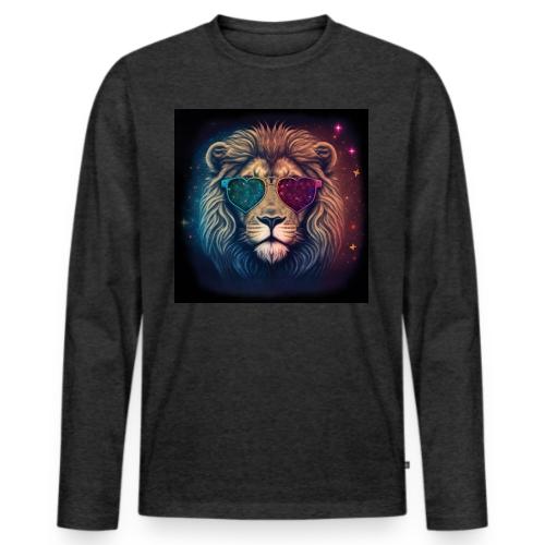 Jesus Lion of Judah wearing love glasses - Men's Premium Long Sleeve T-Shirt