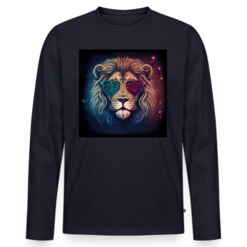 Jesus Lion of Judah wearing love glasses - Men's Premium Long Sleeve T-Shirt