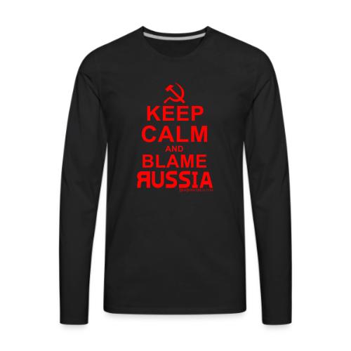 Keep Calm and Blame Russia (RED) - Men's Premium Long Sleeve T-Shirt