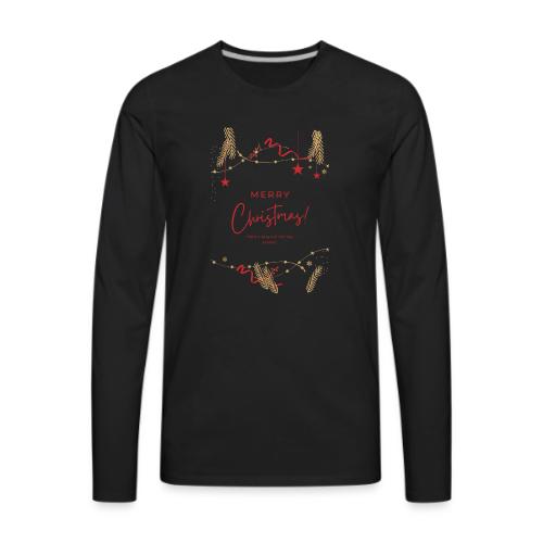 Merry Christmas Typography Design - Men's Premium Long Sleeve T-Shirt