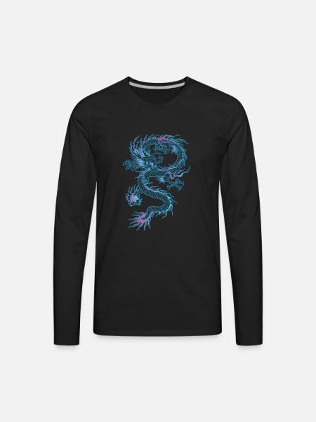 chinese dragon - Men's Premium Long Sleeve T-Shirt - black