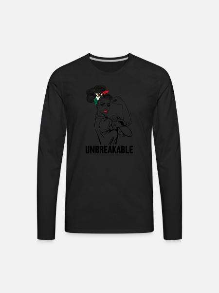 Womens Mexican Girl Latina Unbreakable - Men's Premium Long Sleeve T-Shirt - black