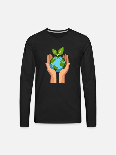 Eco Hands - Men's Premium Long Sleeve T-Shirt - black