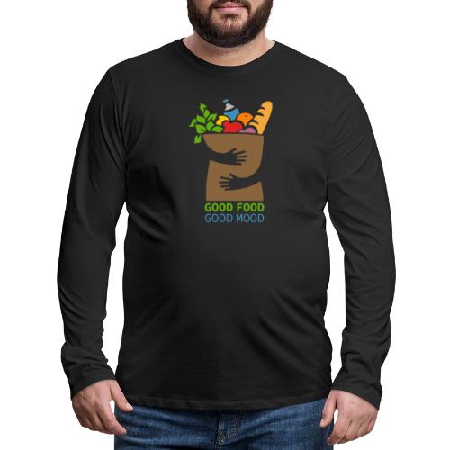 Good Food Good Mood | Minimal Colorful Food Design - Men's Premium Long Sleeve T-Shirt