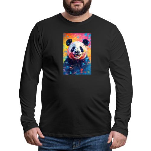 Paint Splatter Panda Bear - Men's Premium Long Sleeve T-Shirt