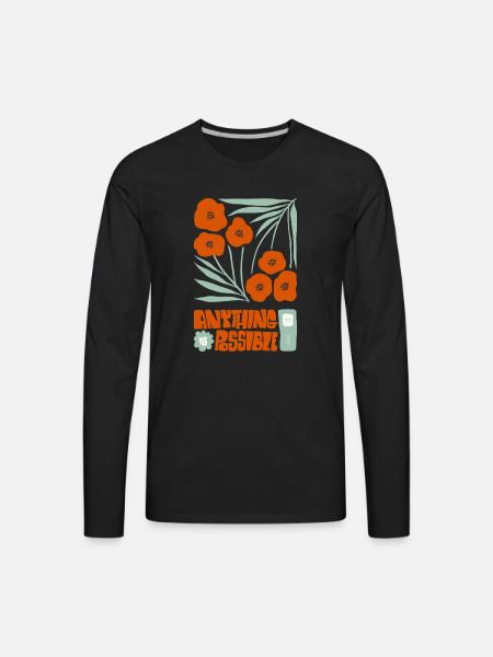 Anything Is Possible Poppies - Men's Premium Long Sleeve T-Shirt - black