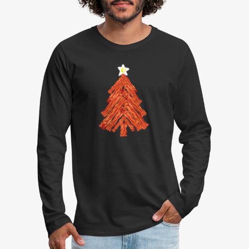 Funny Bacon and Egg Christmas Tree - Men's Premium Long Sleeve T-Shirt