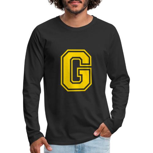 Letter G – Capital Athletic Alphabet Monogram - Men's Premium Long Sleeve T-Shirt