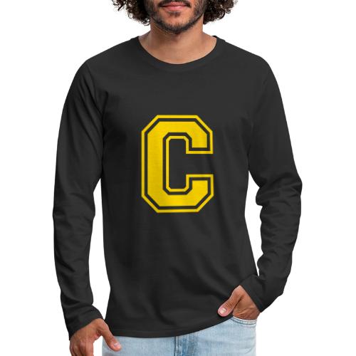 Letter C – Capital Athletic Alphabet Monogram - Men's Premium Long Sleeve T-Shirt