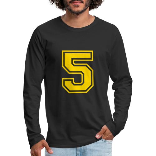 Number 5 in a classic athletic collegiate font - Men's Premium Long Sleeve T-Shirt