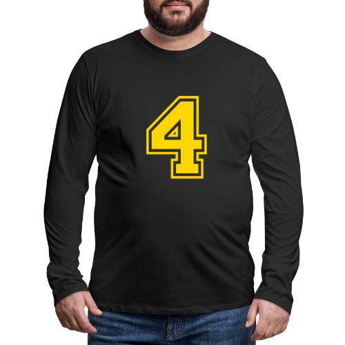 Number 4 in a classic athletic collegiate font - Men's Premium Long Sleeve T-Shirt