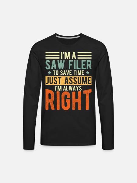 Saw Filer - Men's Premium Long Sleeve T-Shirt - black