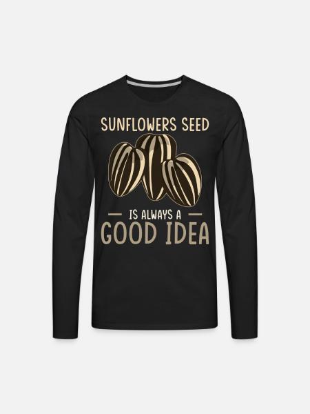Sunflower Seeds - Men's Premium Long Sleeve T-Shirt - black
