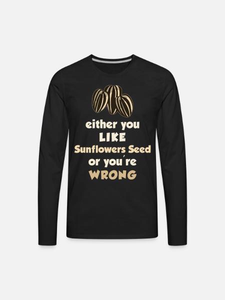 Sunflower Seeds - Men's Premium Long Sleeve T-Shirt - black