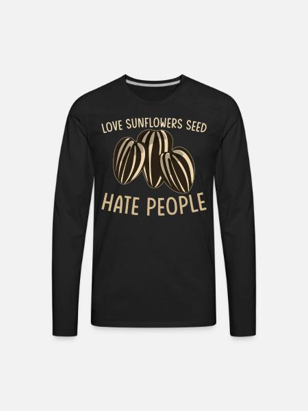 Sunflower Seeds - Men's Premium Long Sleeve T-Shirt - black
