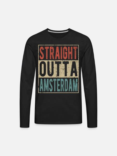 Straight outta Amsterdam - Men's Premium Long Sleeve T-Shirt - black
